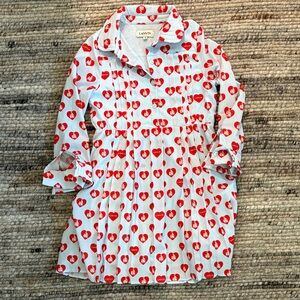Lanvin Red Heart Patterned Dress